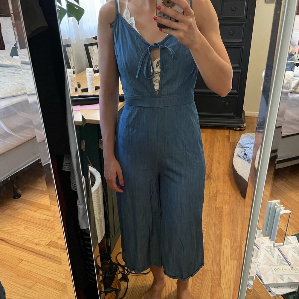 En Creme chambray Jumpsuit